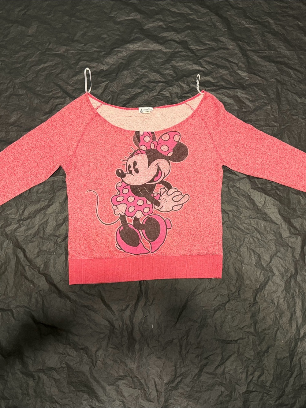 Disney Parks Authentic Original Minnie Mouse Heathered Red Sweatshirt Large